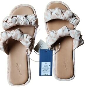 Universal Thread Women's Almond Meg‎ Double Band Slide Sandals, Size 6.5